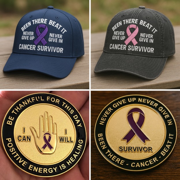 🔥HOT SALE - 49% OFF🔥Cancer Survivor Embroidered Hat – "Never Give Up" Purple Ribbon Hat