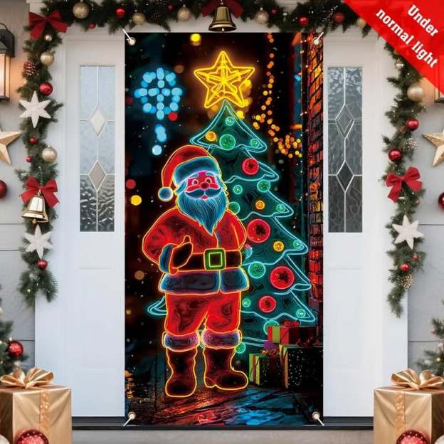 🏆Flash Sale⚡8K+ SOLD! Almost Gone-💥Fluorescent Christmas Door Cover Party Banner