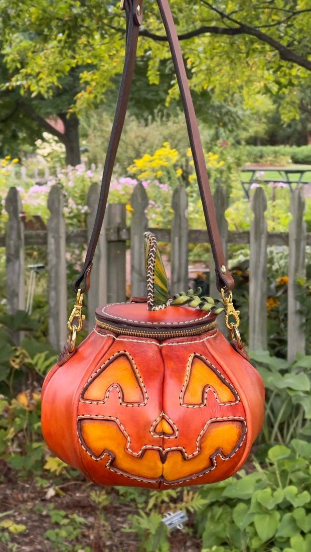 🔥HOT SALE - 49% OFF🔥-🎃The Great Purely handmade leather Pumpkin Bag