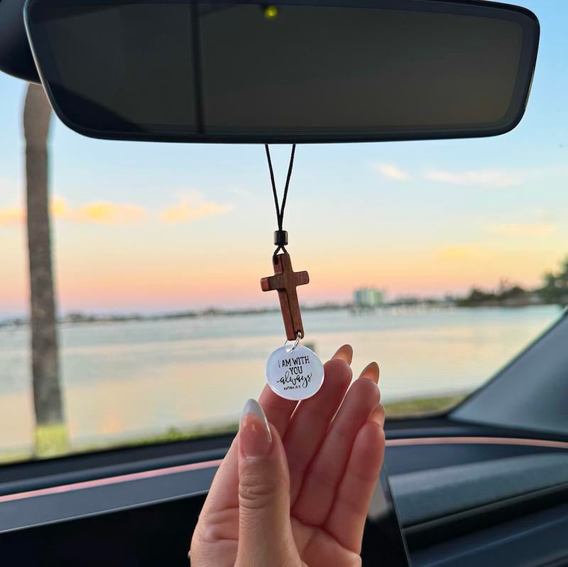 Bible Verse Car Rearview Hanging Cross Ornament