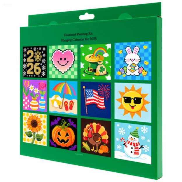 🔥HOT SALE - 49% OFF🔥-📅2026 Wall Calendar Diamond Painting Kit (Beginners Friendily)