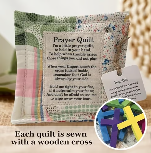 2024 Best Encouraged And Blessed Gift-Prayer Quilt with cross inside (tag included)
