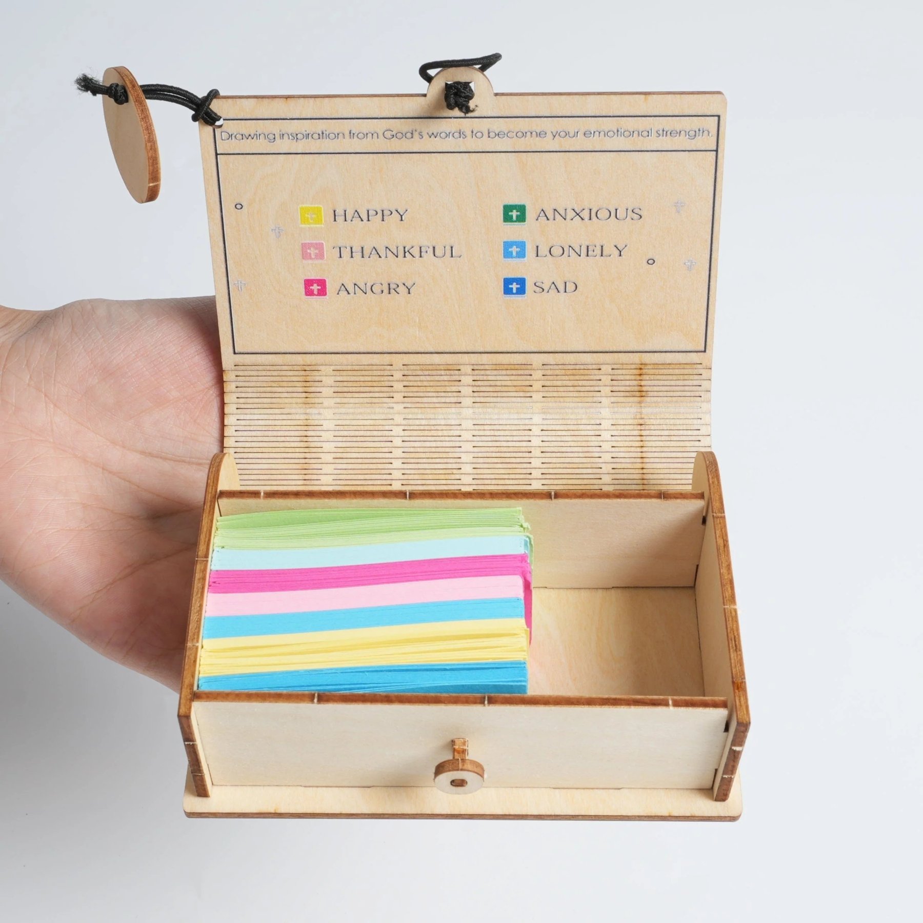 🔥HOT SALE - 49% OFF🔥 - ✝️Handmade Wooden Bible Verses Box - Daily Bible Verses (🎁 A Reminder of God's Words💖)