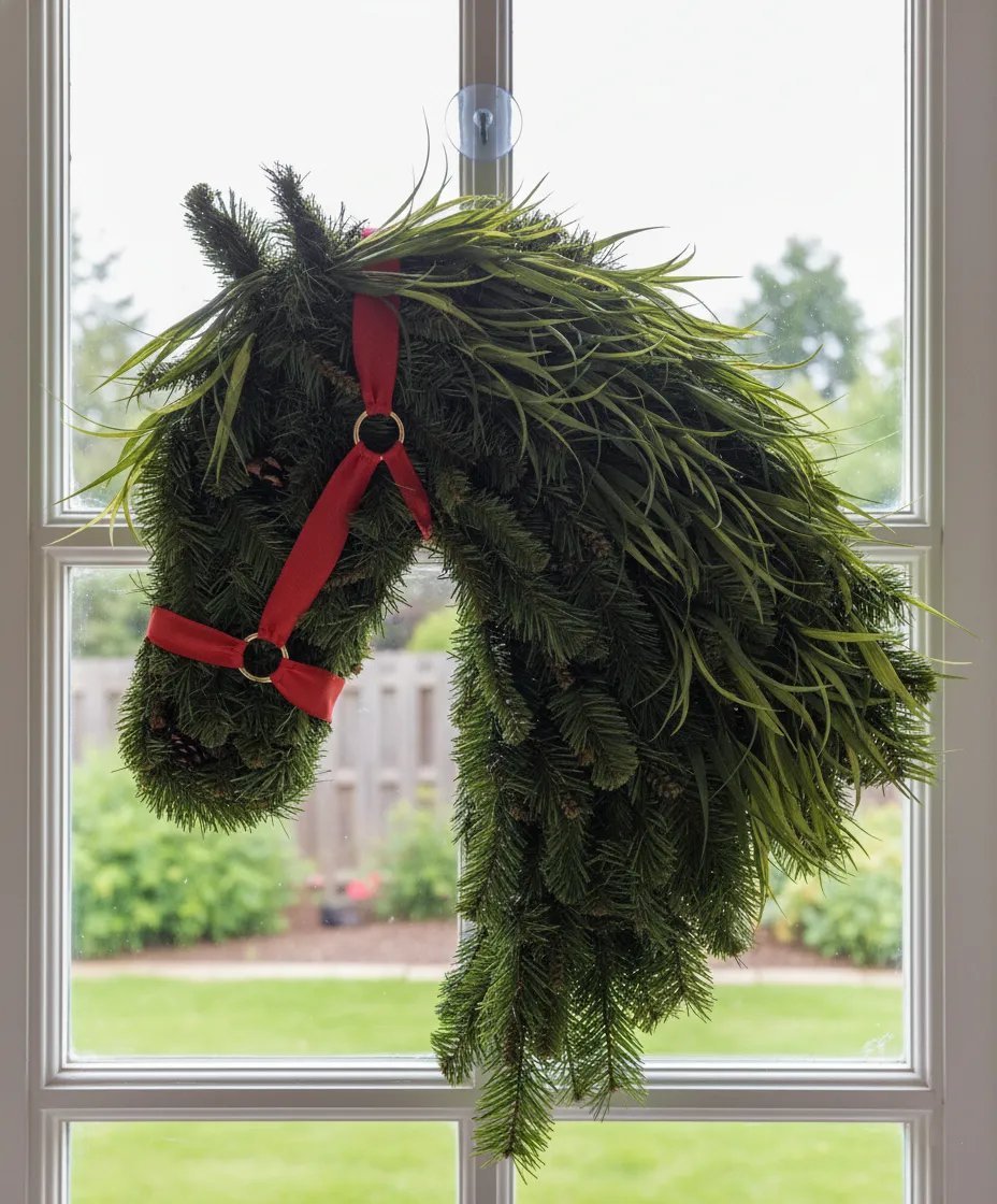 🔥HOT SALE - 49% OFF🔥-🐴Horse Head Wreath – Rustic Farmhouse Equestrian Door Decor✨