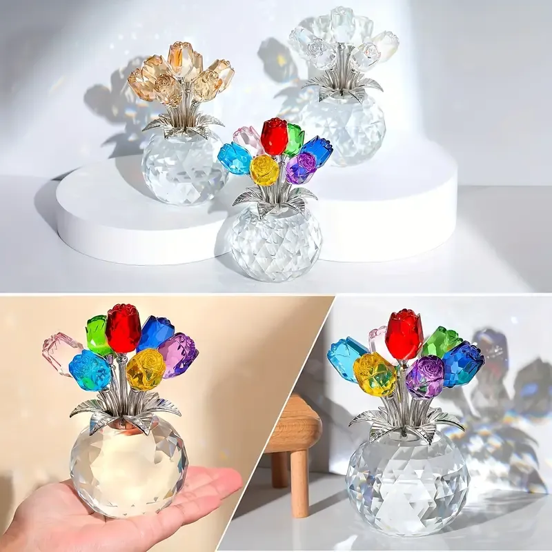 Colorful Crystal Rose Bouquet