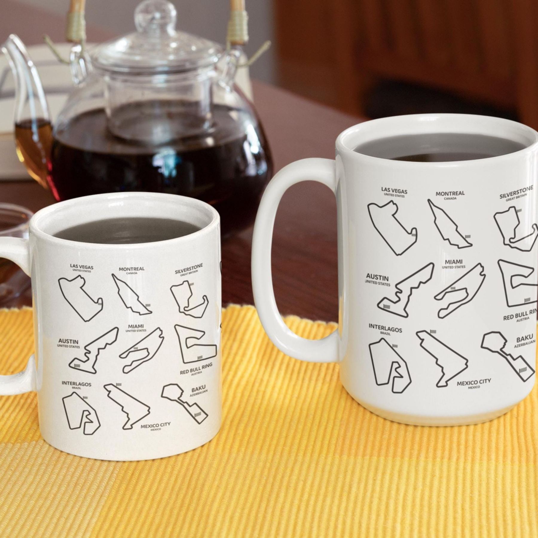 F1 Mug with 2025 Track List