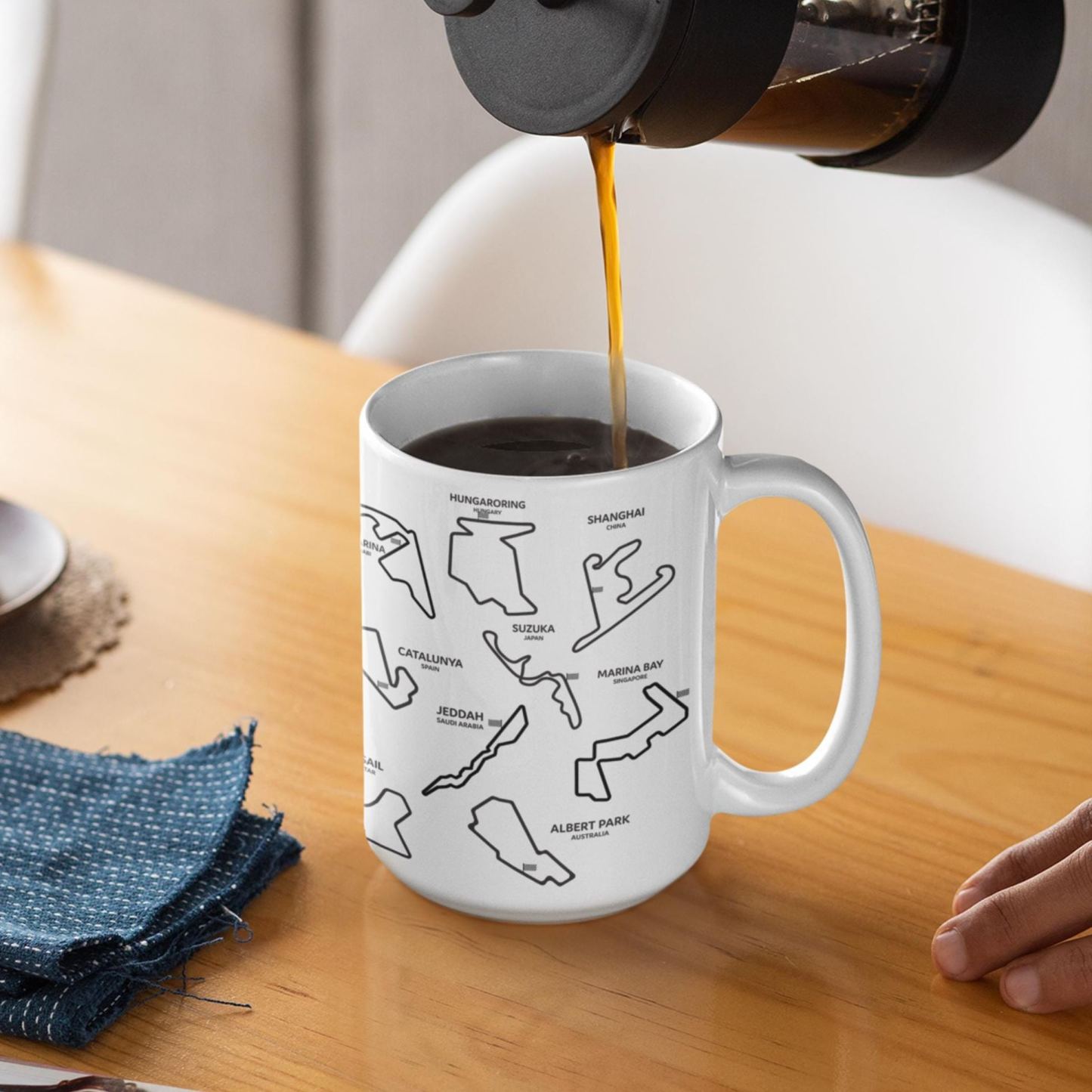 F1 Mug with 2025 Track List