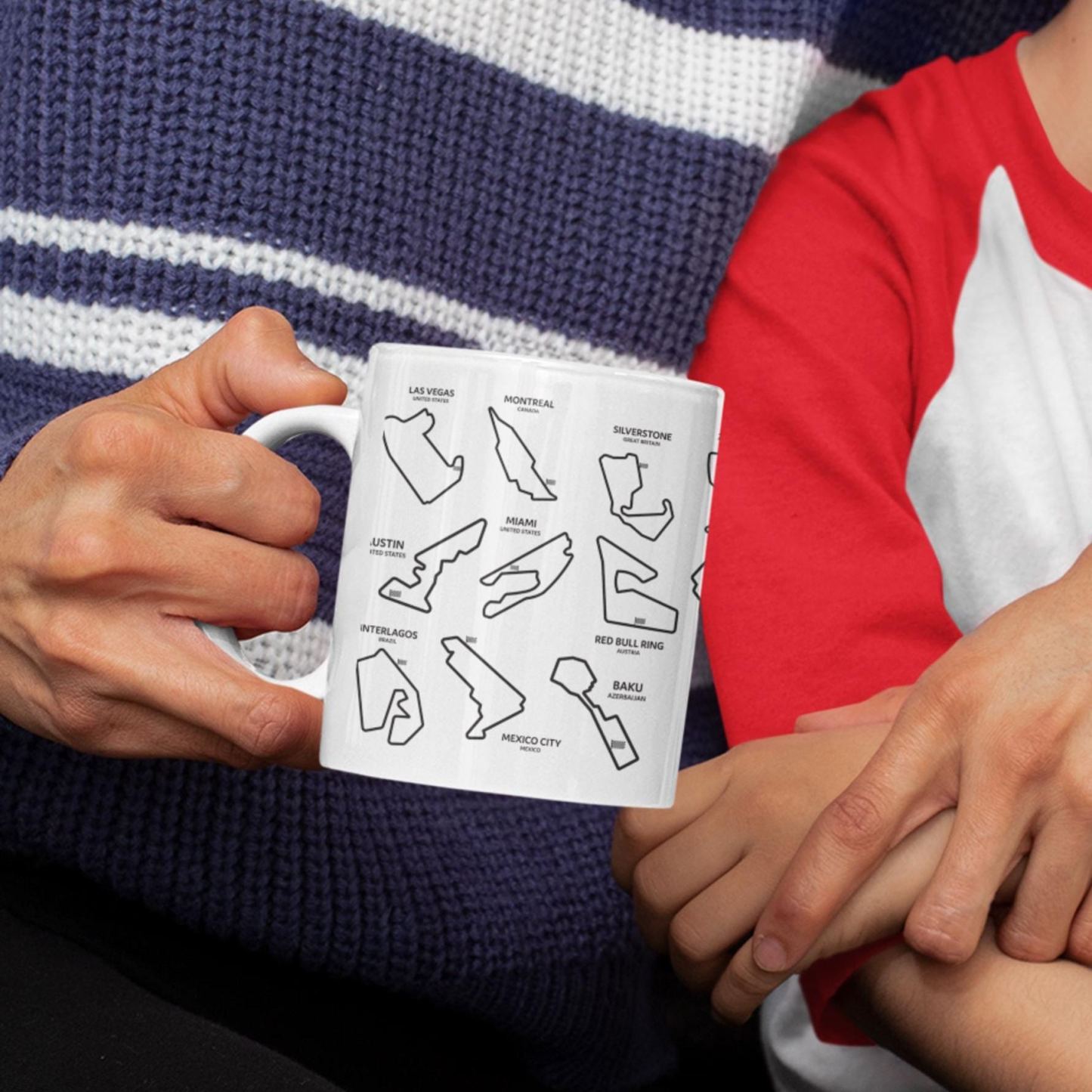 F1 Mug with 2025 Track List