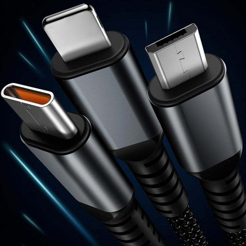 💥Limited time 49% off🔥⚡Transparent Luminous 3-in-1 Super Fast Charging Cable