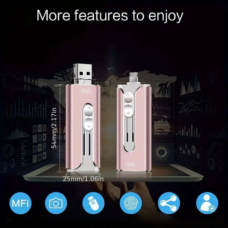 16GB~1TB Micro USB + 8 Pin + USB 3.0 4 in 1 Mobile Phone Computer U-Disk