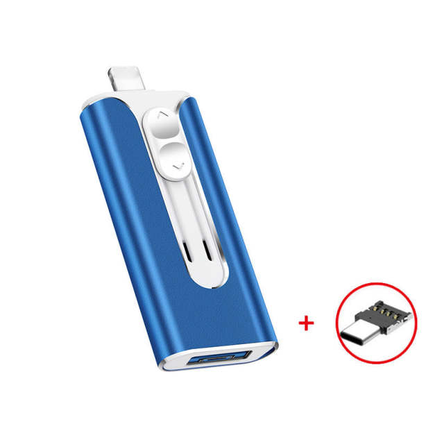 16GB~1TB Micro USB + 8 Pin + USB 3.0 4 in 1 Mobile Phone Computer U-Disk