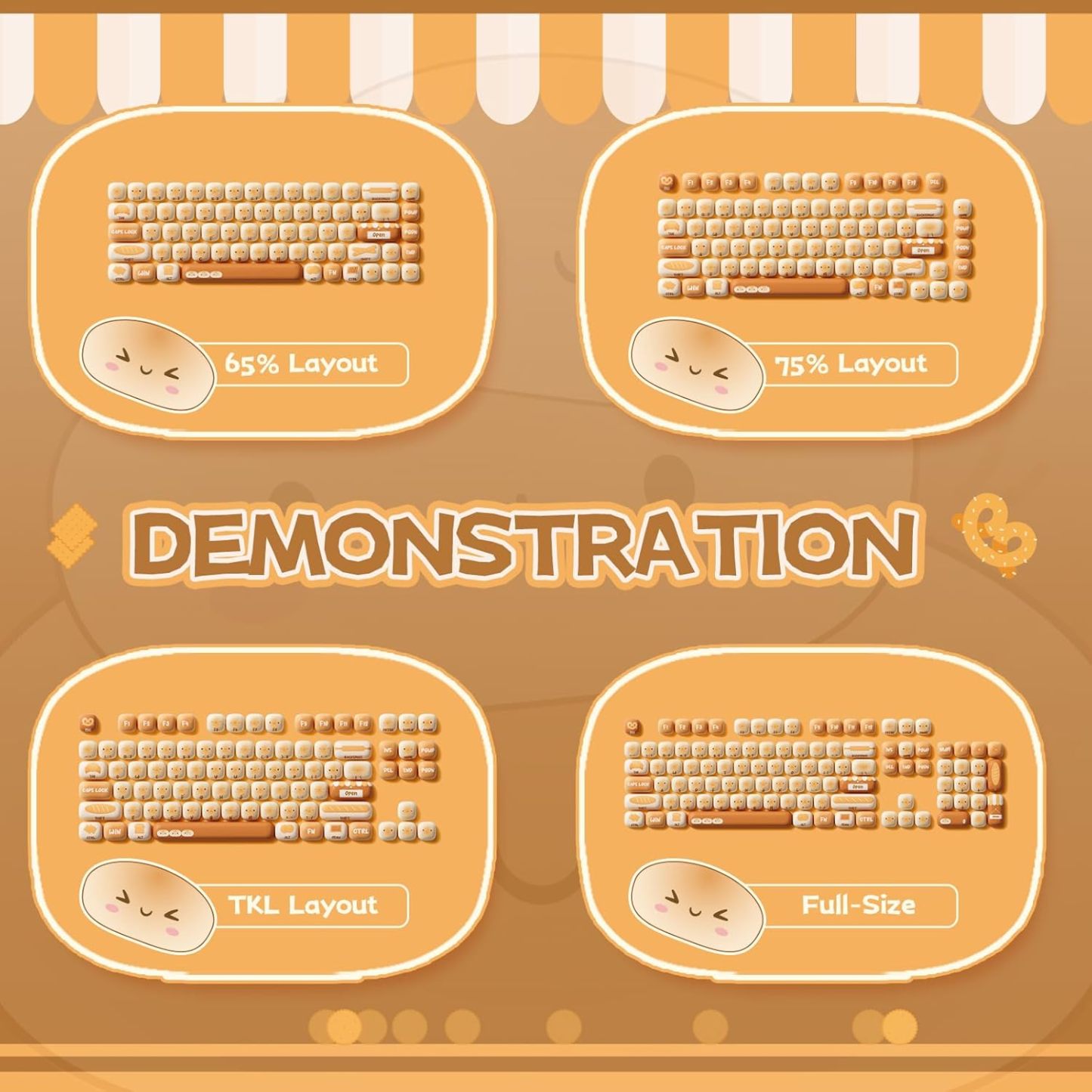 WonderBun Toasted Bread DIY Keycaps Limited Edition - DIYative