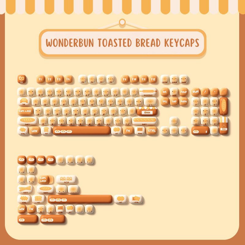 WonderBun Toasted Bread DIY Keycaps Limited Edition - DIYative