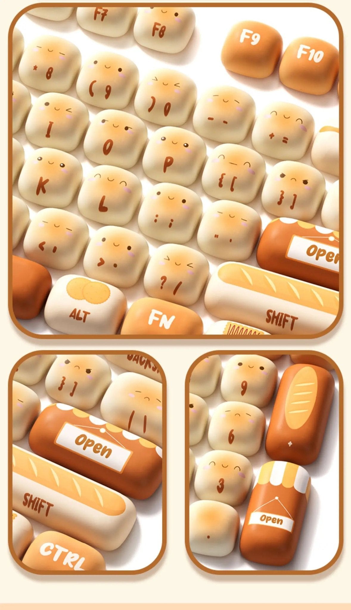 WonderBun Toasted Bread DIY Keycaps Limited Edition - DIYative