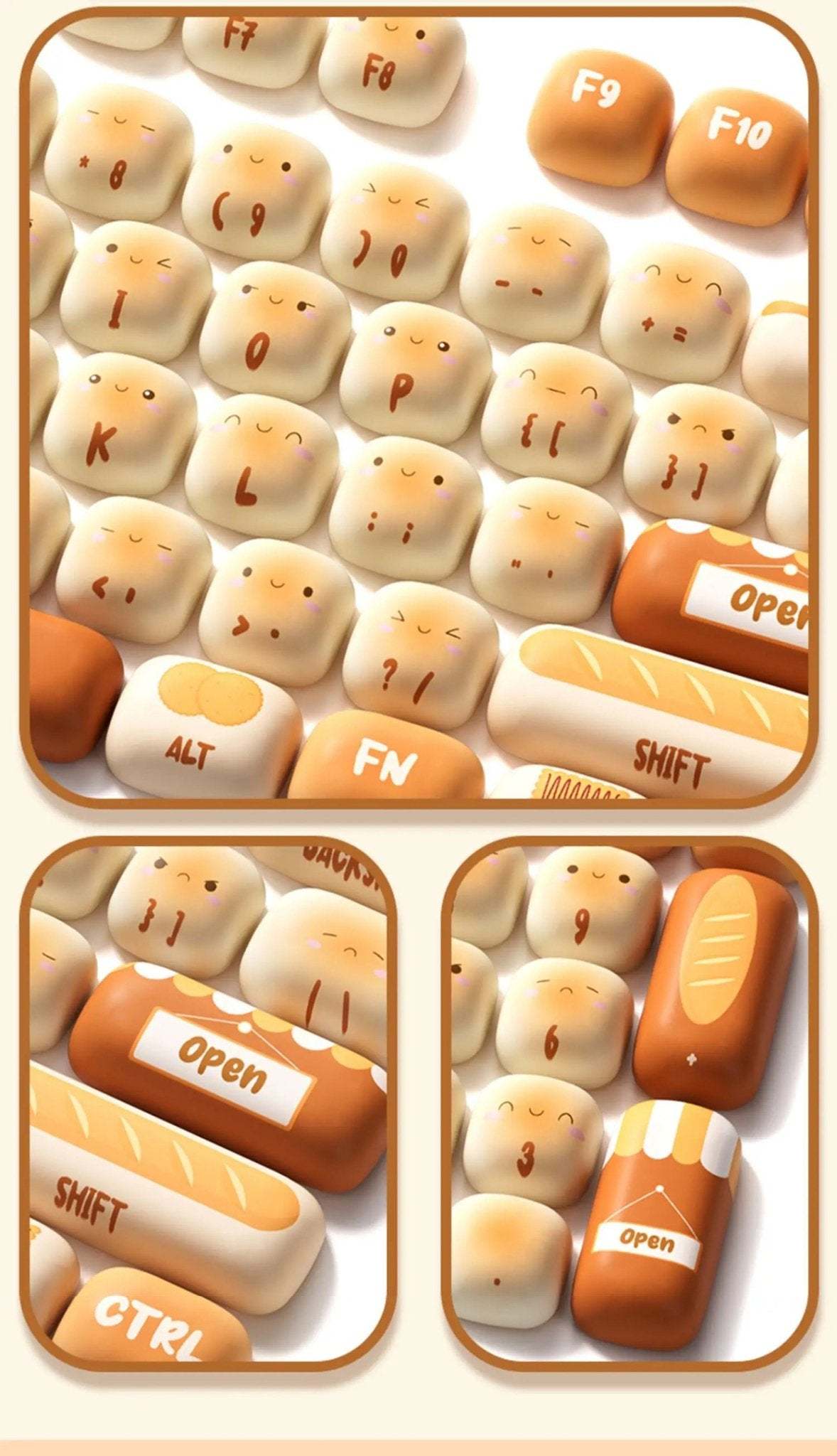 WonderBun Toasted Bread DIY Keycaps Limited Edition - DIYative