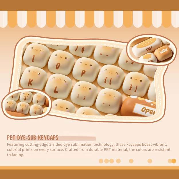 WonderBun Toasted Bread DIY Keycaps Limited Edition - DIYative