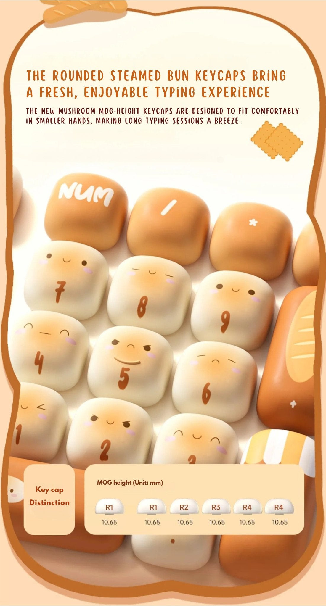 WonderBun Toasted Bread DIY Keycaps Limited Edition - DIYative