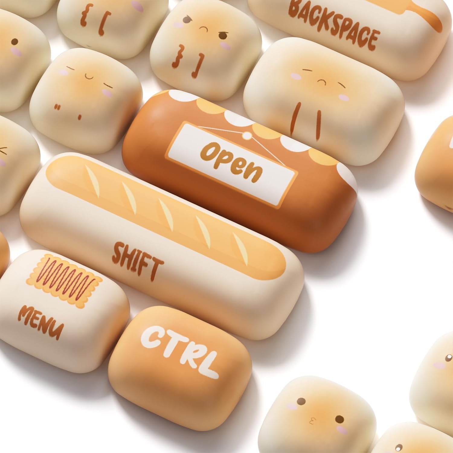 WonderBun Toasted Bread DIY Keycaps Limited Edition - DIYative
