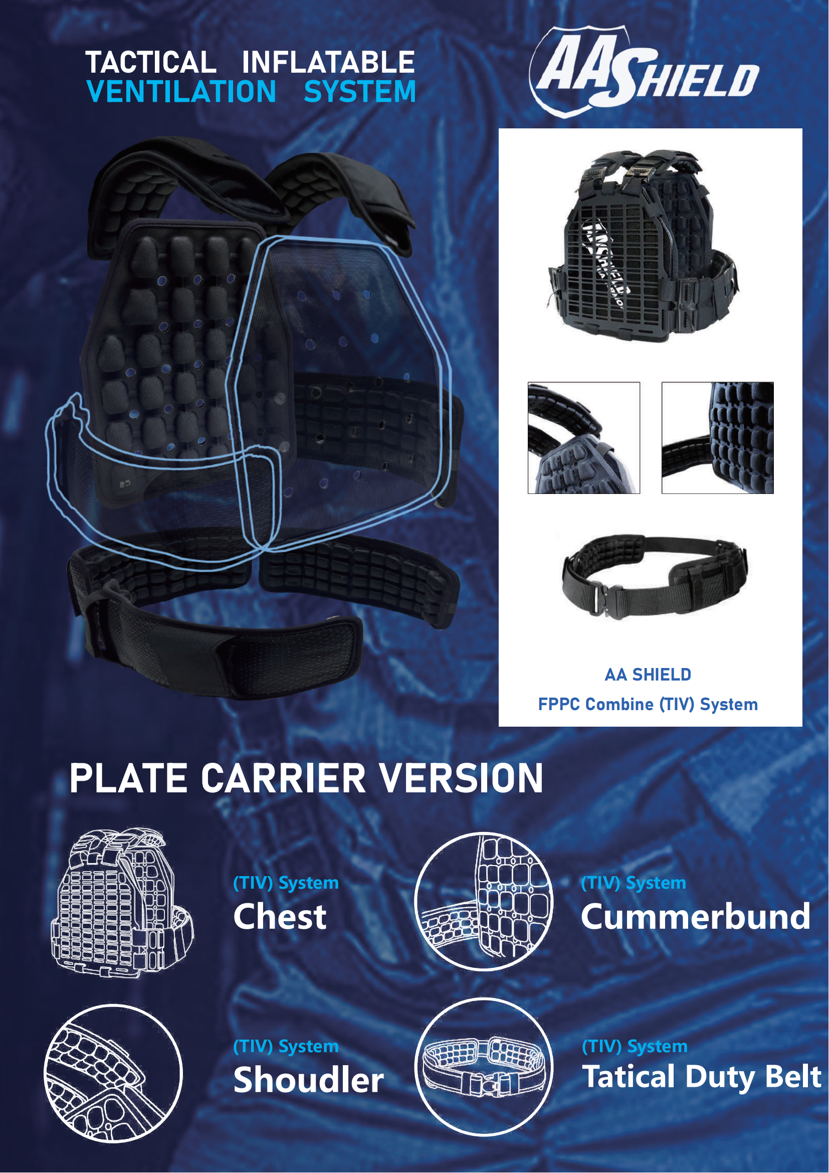 AA SHIELD TACTICAL INFLATABLE VENTILATION (TIV) SYSTEM CHEST