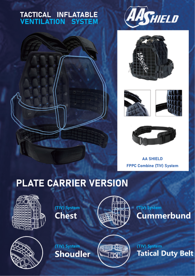 AA SHIELD TACTICAL INFLATABLE VENTILATION (TIV) SYSTEM CHEST