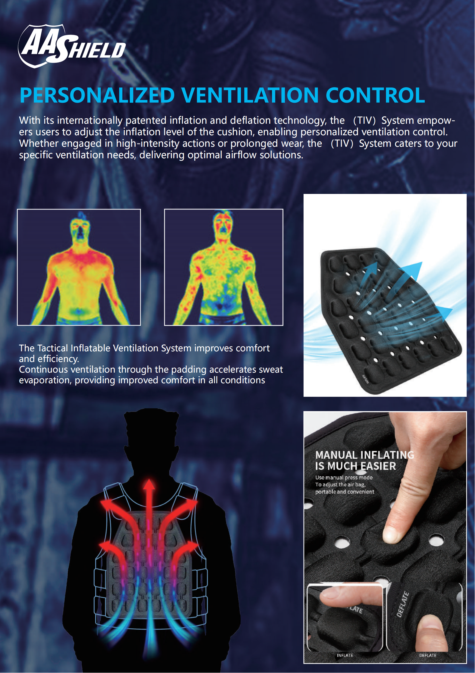 AA SHIELD TACTICAL INFLATABLE VENTILATION (TIV) SYSTEM CHEST