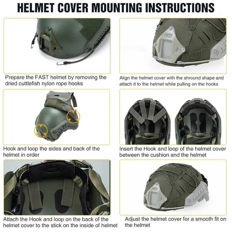 IDOGEAR TACTICAL HELMET COVER WITH NVG BATTERY POUCH RANGER GREEN [IG-HC3813]