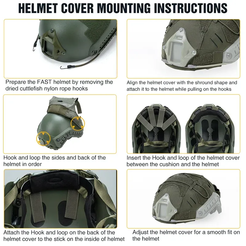 IDOGEAR TACTICAL HELMET COVER WITH NVG BATTERY POUCH RANGER GREEN [IG-HC3813]