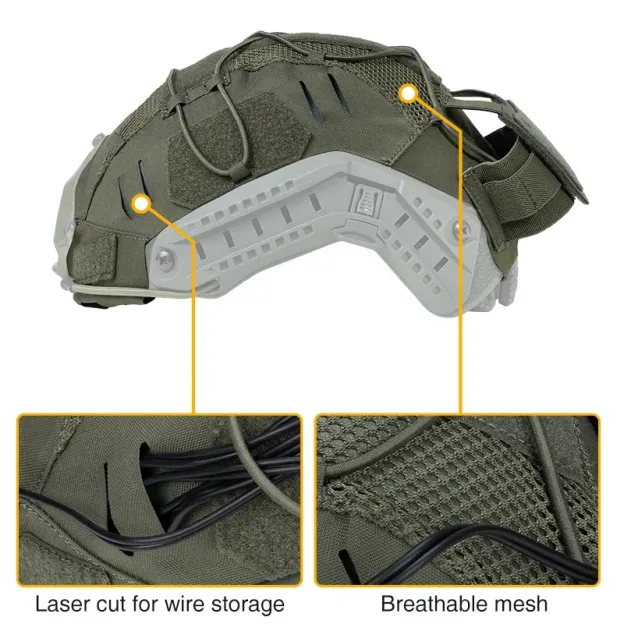 IDOGEAR TACTICAL HELMET COVER WITH NVG BATTERY POUCH RANGER GREEN [IG-HC3813]