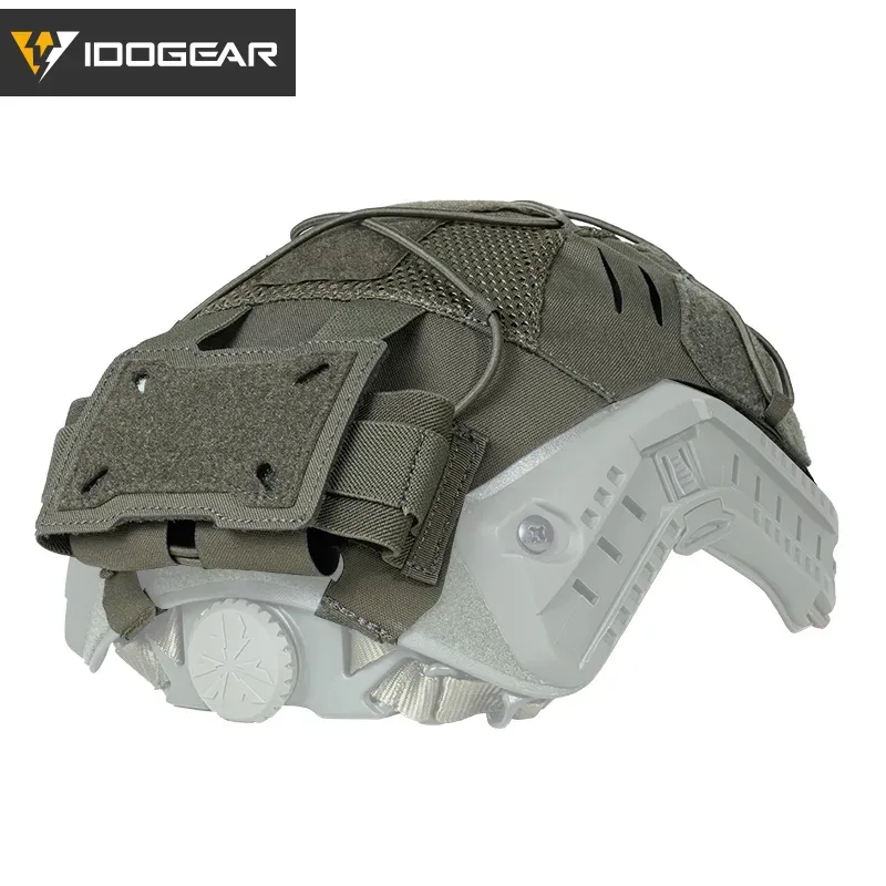 IDOGEAR TACTICAL HELMET COVER WITH NVG BATTERY POUCH RANGER GREEN [IG-HC3813]