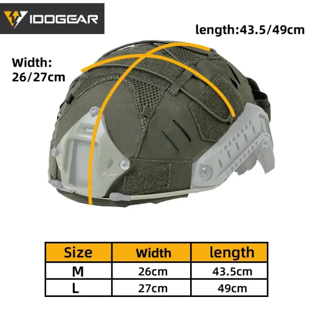 IDOGEAR TACTICAL HELMET COVER WITH NVG BATTERY POUCH RANGER GREEN [IG-HC3813]
