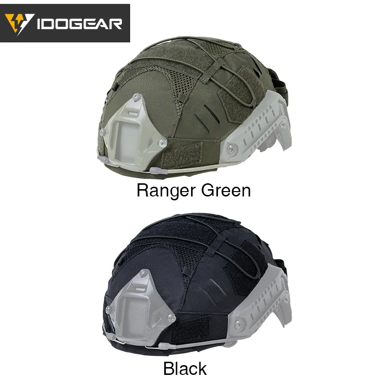 IDOGEAR TACTICAL HELMET COVER WITH NVG BATTERY POUCH RANGER GREEN [IG-HC3813]