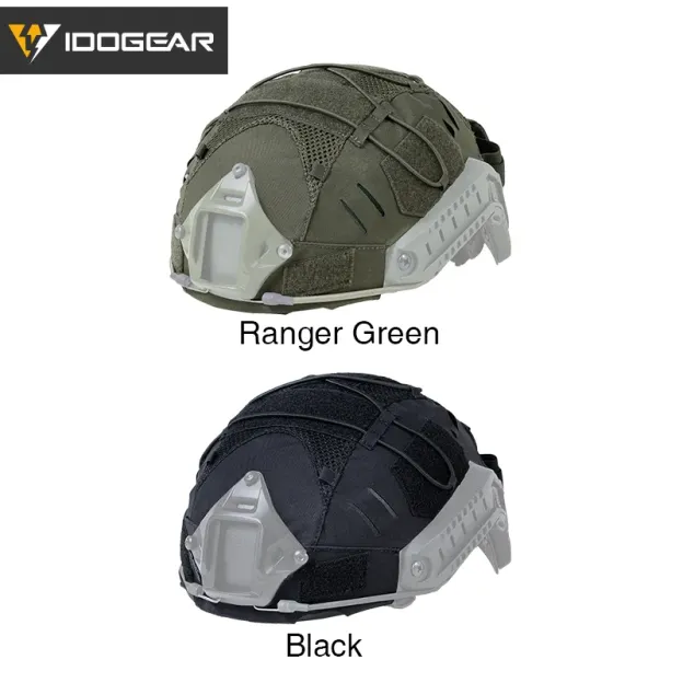 IDOGEAR TACTICAL HELMET COVER WITH NVG BATTERY POUCH RANGER GREEN [IG-HC3813]