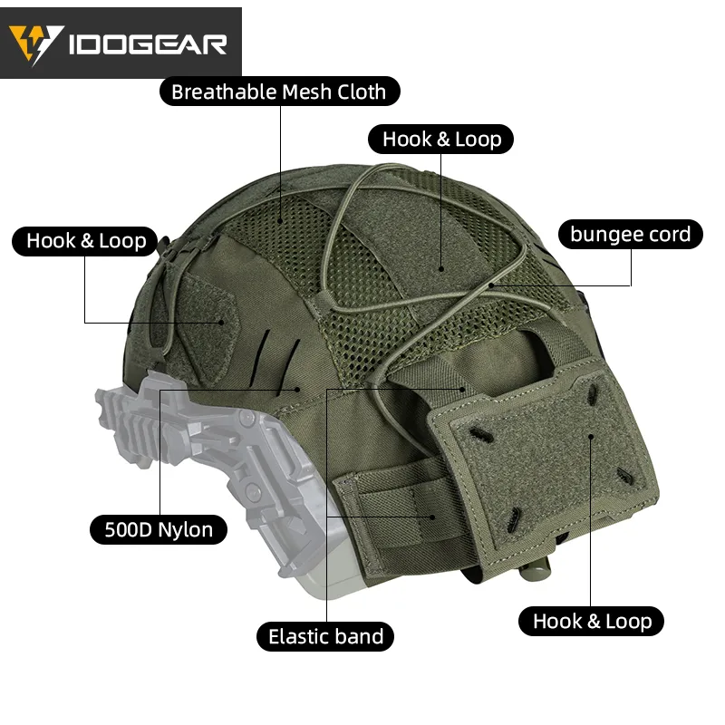 IDOGEAR TACTICAL HELMET COVER FOR WENDY HELMET WITH NVG BATTERY POUCH [IG-HC3814]