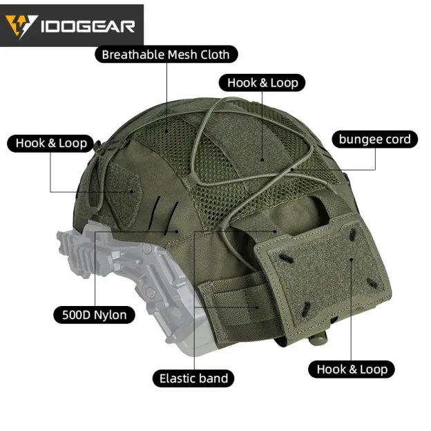 IDOGEAR TACTICAL HELMET COVER FOR WENDY HELMET WITH NVG BATTERY POUCH [IG-HC3814]
