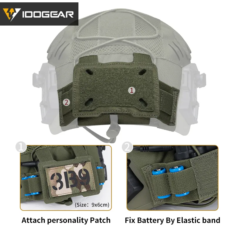 IDOGEAR TACTICAL HELMET COVER FOR WENDY HELMET WITH NVG BATTERY POUCH [IG-HC3814]