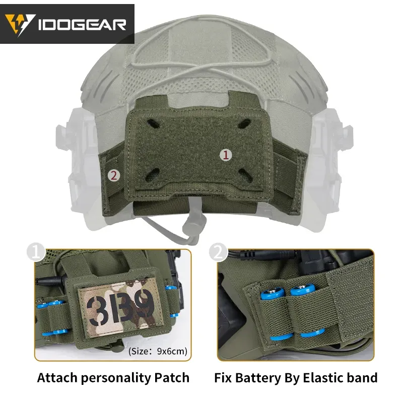 IDOGEAR TACTICAL HELMET COVER FOR WENDY HELMET WITH NVG BATTERY POUCH [IG-HC3814]