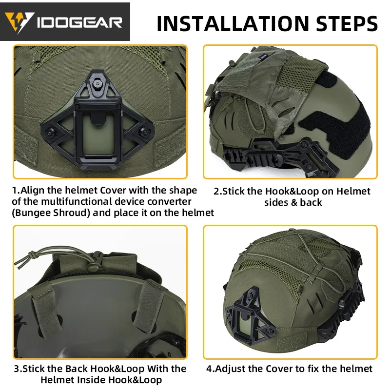 IDOGEAR TACTICAL HELMET COVER FOR WENDY HELMET WITH NVG BATTERY POUCH [IG-HC3814]