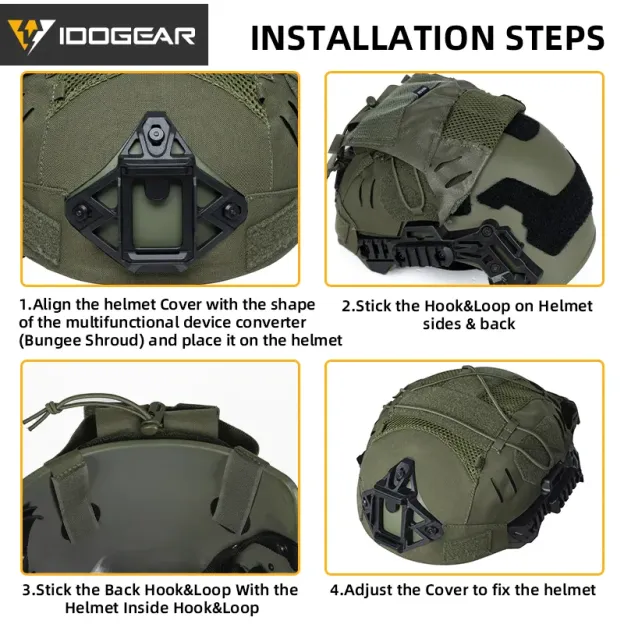 IDOGEAR TACTICAL HELMET COVER FOR WENDY HELMET WITH NVG BATTERY POUCH [IG-HC3814]