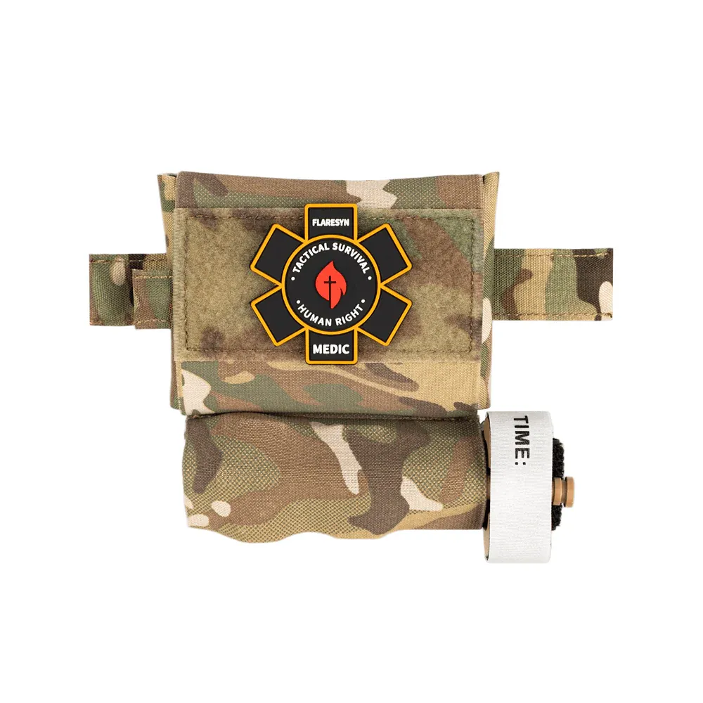 FlareSyn Micro Trauma EDC MOLLE Pouch with Rapid Deploy Tourniquet Sleeve