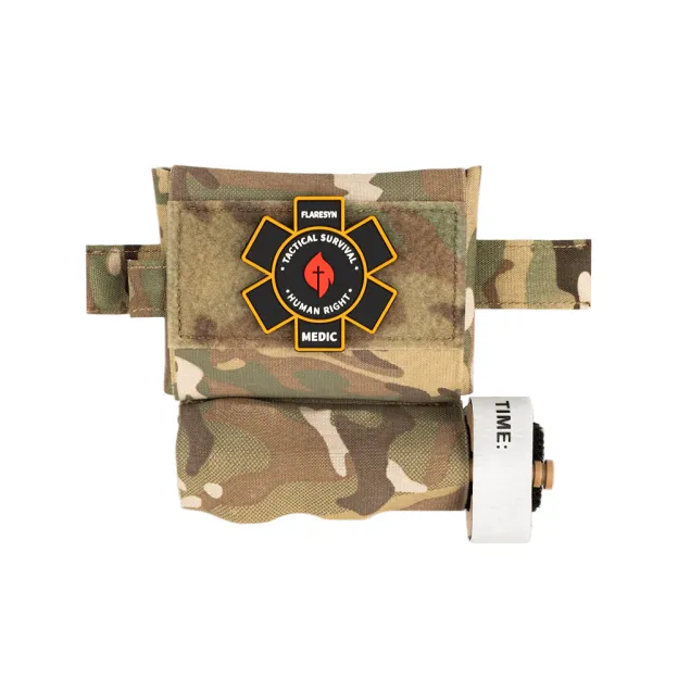 FlareSyn Micro Trauma EDC MOLLE Pouch with Rapid Deploy Tourniquet Sleeve