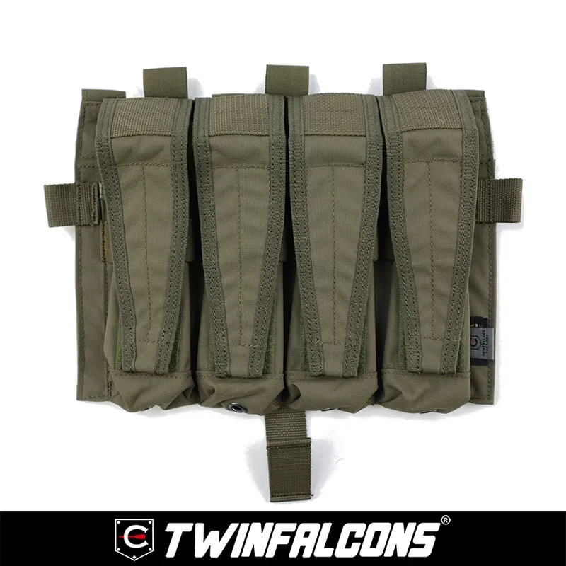 TWINFALCONS DETACHABLE FLAP QUAD SMG MAG POUCHES PANEL [TW-M080]