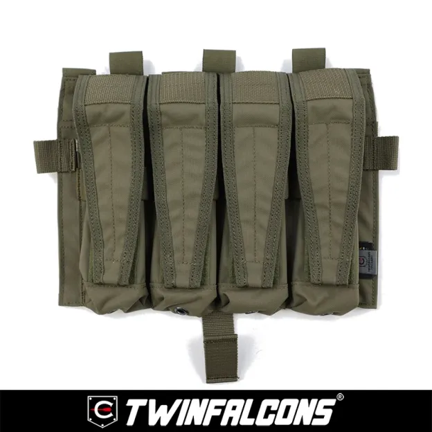TWINFALCONS DETACHABLE FLAP QUAD SMG MAG POUCHES PANEL [TW-M080]