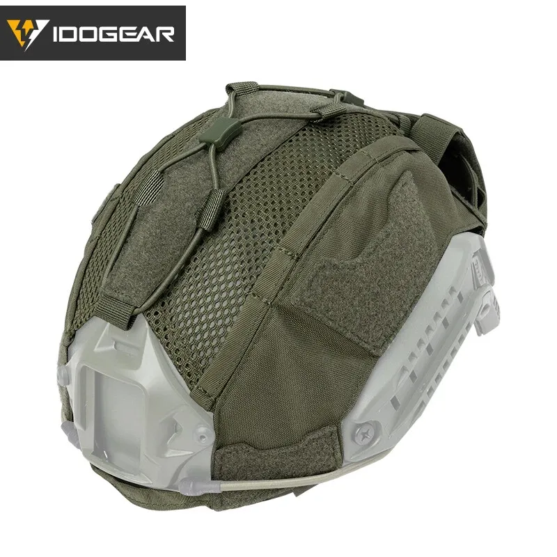 IDO GEAR IDOGEAR TACTICAL HELMET COVER FOR MARITIME HELMET W/ NVG BATTERY POUCH GEAR CAMO [IG-HC3812]