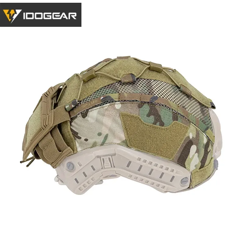 IDO GEAR IDOGEAR TACTICAL HELMET COVER FOR MARITIME HELMET W/ NVG BATTERY POUCH GEAR CAMO [IG-HC3812]
