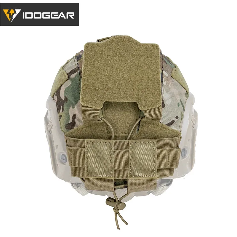 IDO GEAR IDOGEAR TACTICAL HELMET COVER FOR MARITIME HELMET W/ NVG BATTERY POUCH GEAR CAMO [IG-HC3812]