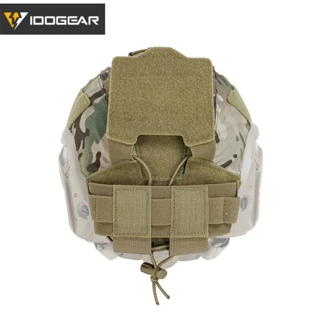 IDO GEAR IDOGEAR TACTICAL HELMET COVER FOR MARITIME HELMET W/ NVG BATTERY POUCH GEAR CAMO [IG-HC3812]