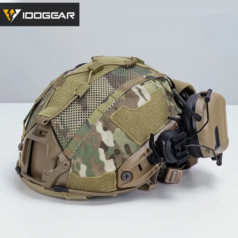 IDO GEAR IDOGEAR TACTICAL HELMET COVER FOR MARITIME HELMET W/ NVG BATTERY POUCH GEAR CAMO [IG-HC3812]