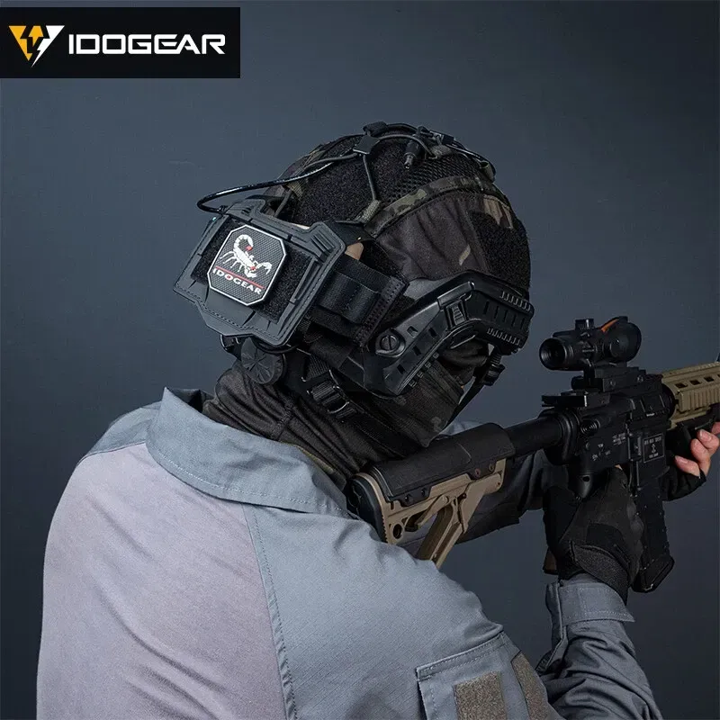 IDO GEAR IDOGEAR TACTICAL HELMET COVER FOR MARITIME HELMET W/ NVG BATTERY POUCH GEAR CAMO [IG-HC3812]