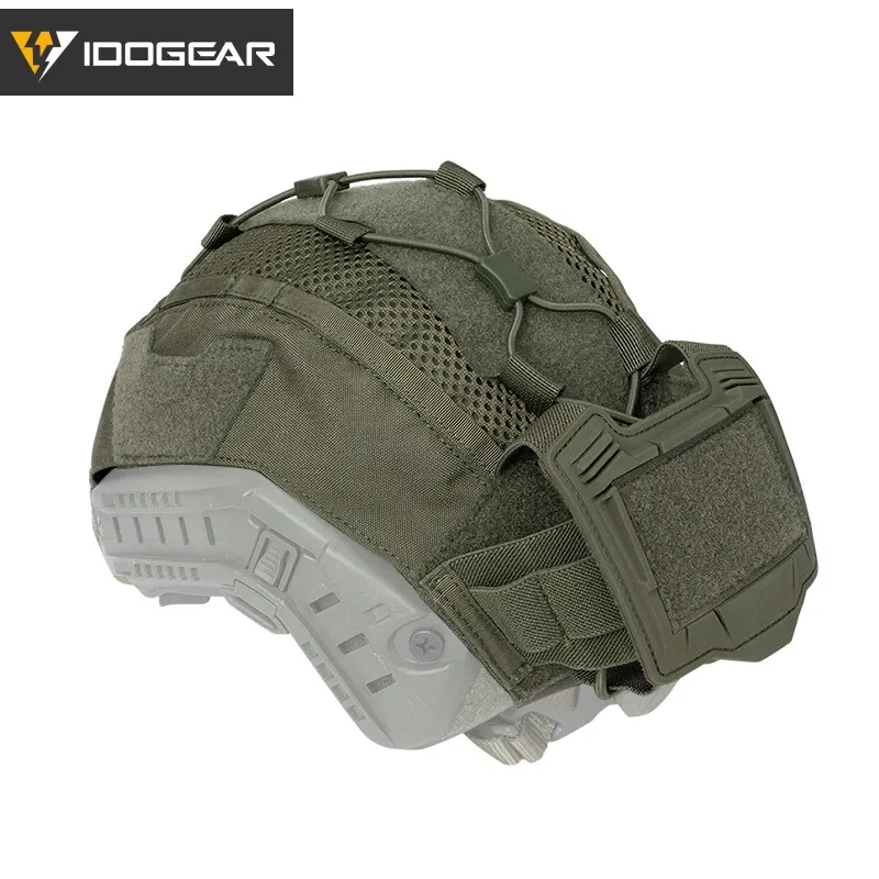 IDO GEAR IDOGEAR TACTICAL HELMET COVER FOR MARITIME HELMET W/ NVG BATTERY POUCH GEAR CAMO [IG-HC3812]