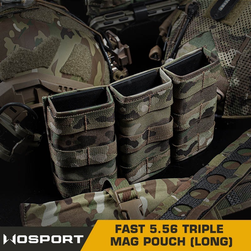 WOSPORT FAST 5.56 TRIPLE MAG POUCH (LONG) [WST-MG-F-14]